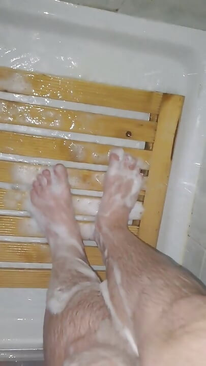 They soap my feet in the shower