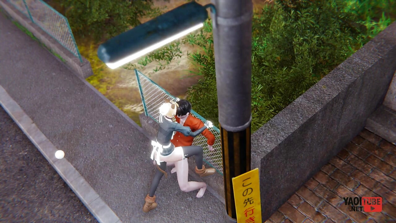 Yaoi - Sexy Cat Maid Femboy Is Fucked in Public