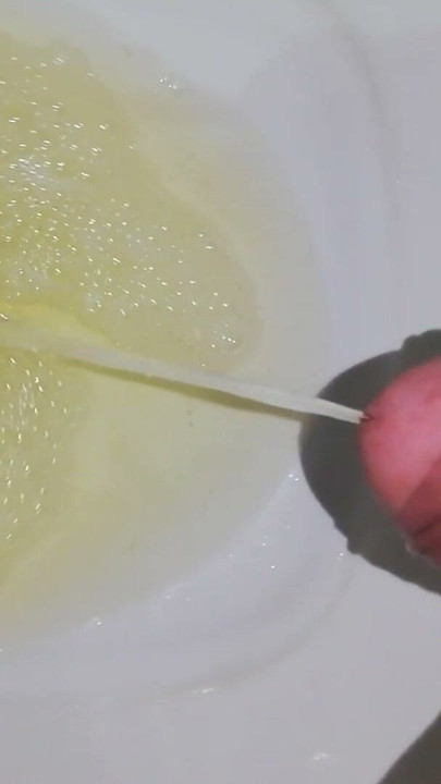 Desperate Pissing In New White Underwear, Big Penis And Venozo Close-Up | Clip 1