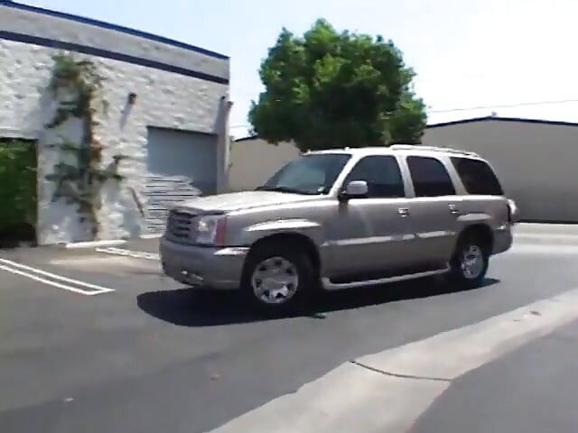 Ebony honey sucks white dude's pole in the car then they go home to fuck