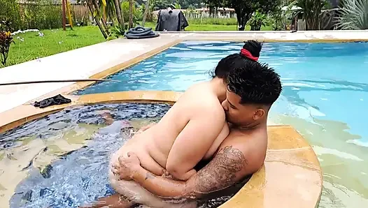 My Stepmom Rides My Cock in the Pool