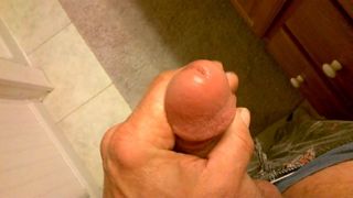 Stroking my fat cock