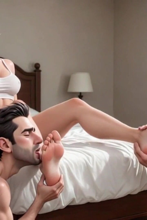Multiple Male Slaves to Lick Her Feet - Cruel Humiliation
