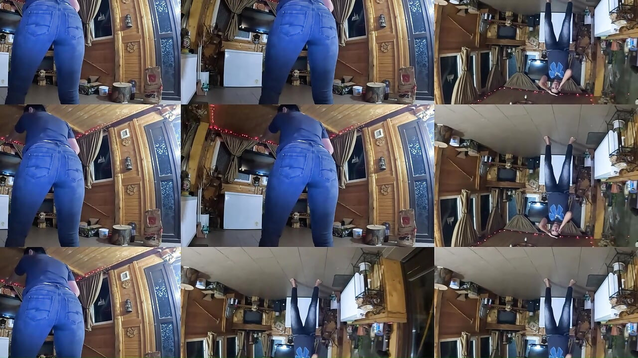 Jeans ajustados bailan puta náuseas en la cara y semen en mis tangas