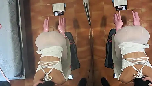 MILF Tied to a Chair and Fucked in the Mouth and Pussy