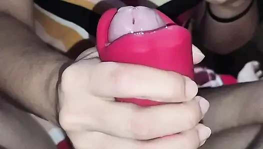 Pov - cewek hot rambut cokelat lagi asik ngocok kontol besar