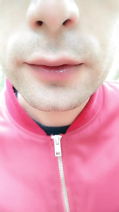 Foamy Cum Play on Lips After Being Mouth Fucked Outdoor