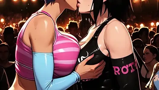 MILfs mit dickem arsch werden in einer mosh-Grube gefickt