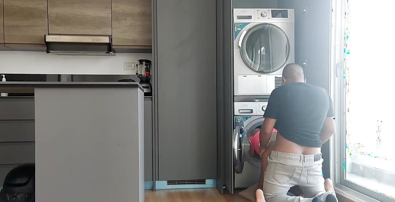 I got stuck inside the washing machine and I asked my stepson for help and he took advantage of the situation