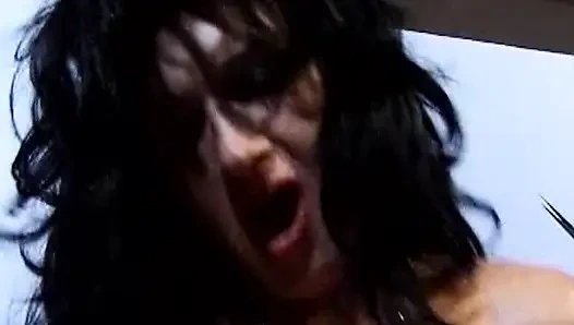 Attractive dark-haired French slut gets anally fucked in pov scene