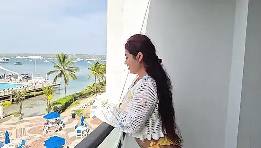 Sialan Keras Di Pantai San Andres Kolombia Dengan Turis Pantat Besar Yang Cantik