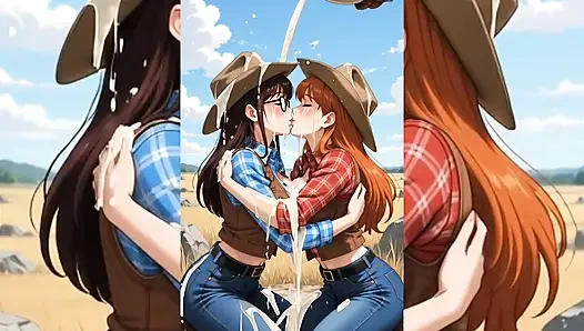 Yuri Hentai lesbisches zungenanal & muschi lecken zusammenstellung (old young edition)