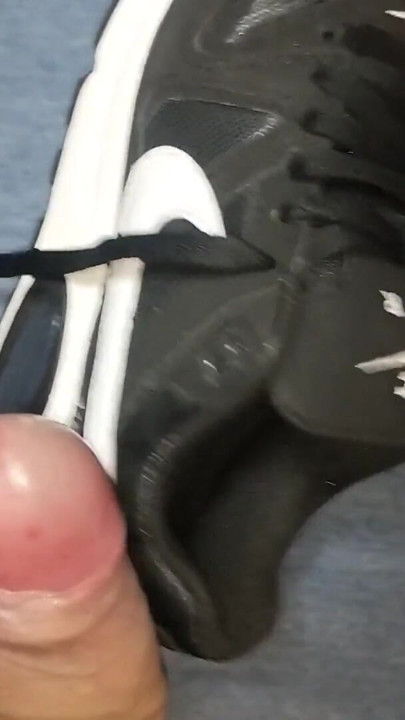 Sex with my wife's sneakers, Adidas Superstar and Nike Air Max Command, cumming inside | Clip 1