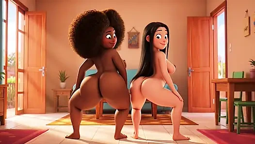 Güzel zenci Brezilyalı bebek en iyi arkadaşını karşılamak için evi lekesiz bırakıyor