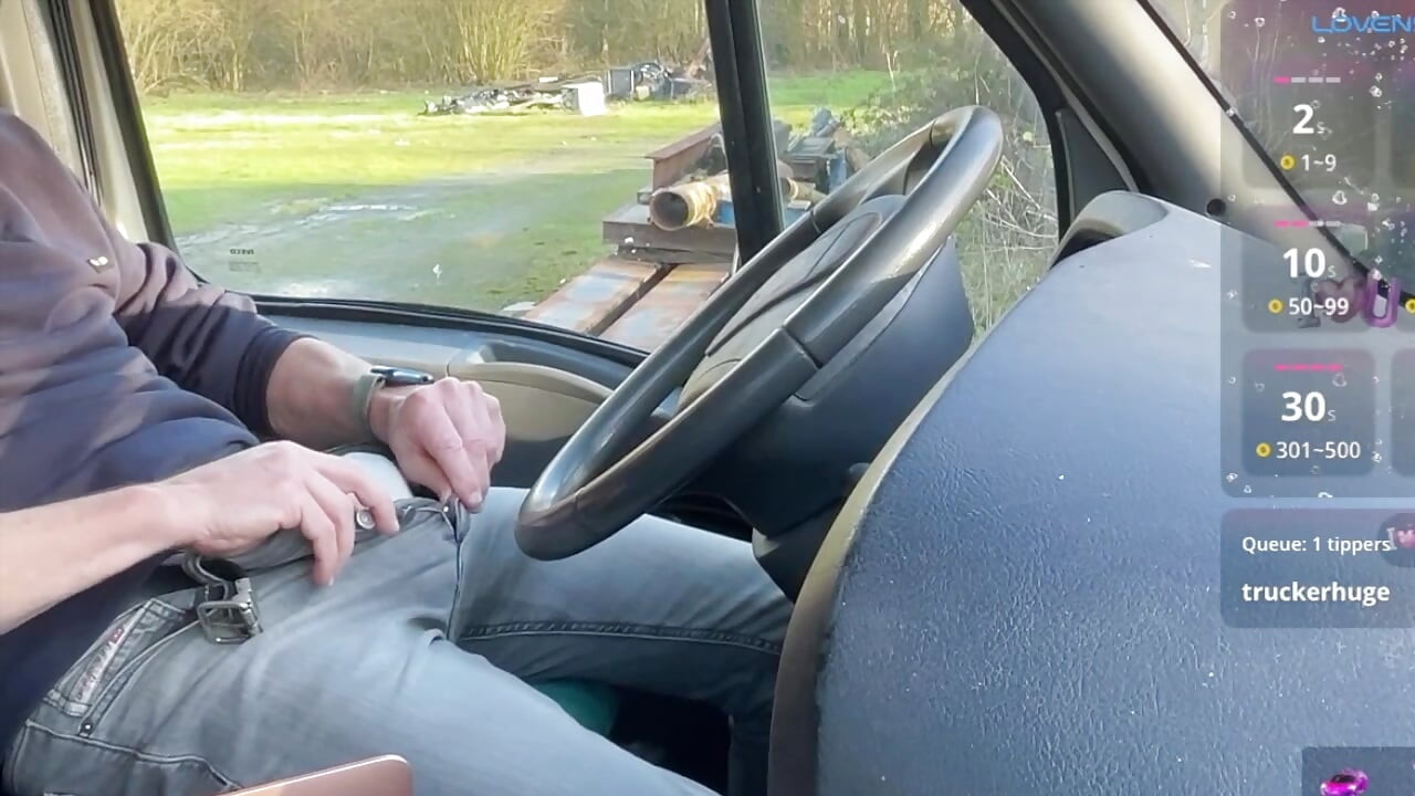 Just waiting in my truck, then he walked up