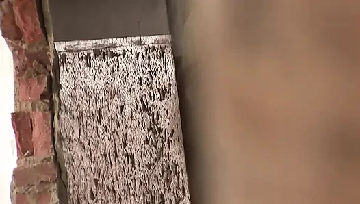 Two Dicks Rough Sex on the Street for a Slutty Brunette: Rough DP Fuck in Prague