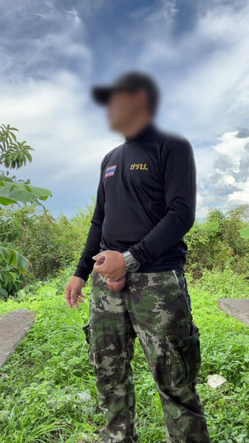Emotional moment from "A soldier in the army jerk and cum"