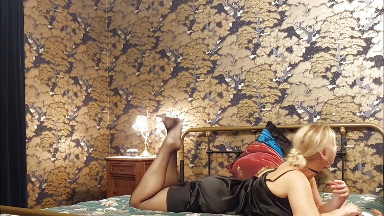 Blonde Mature Wife Enjoys Sex in Stockings