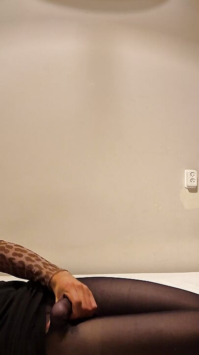 Crossdresser pantyhose hot masturbate