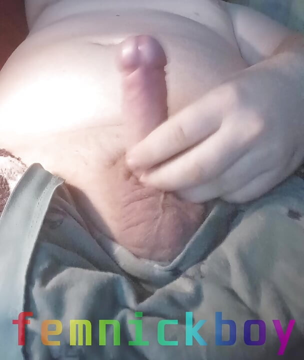Laying in my bed, jerking my uncut cock and cumming