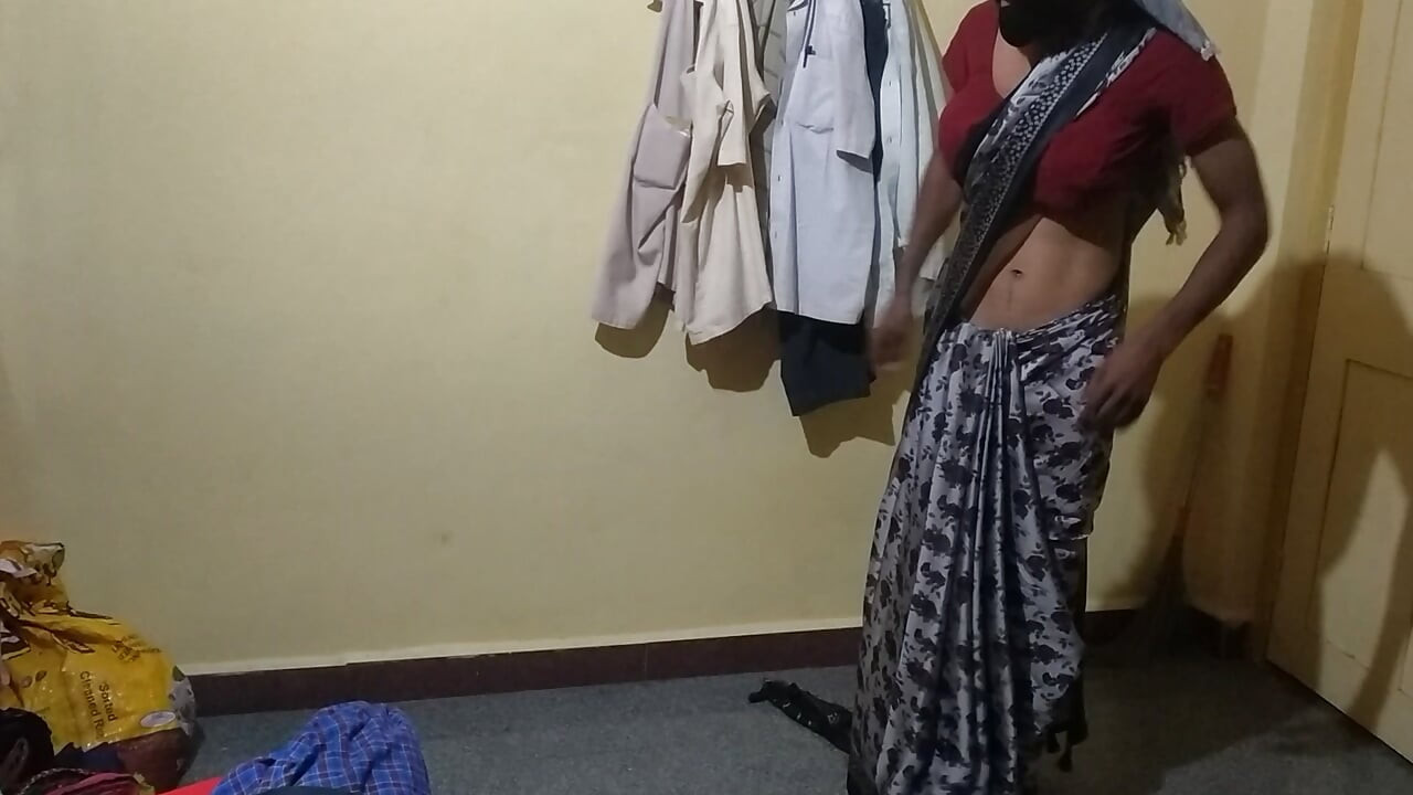 Cleaning home in mom's saree
