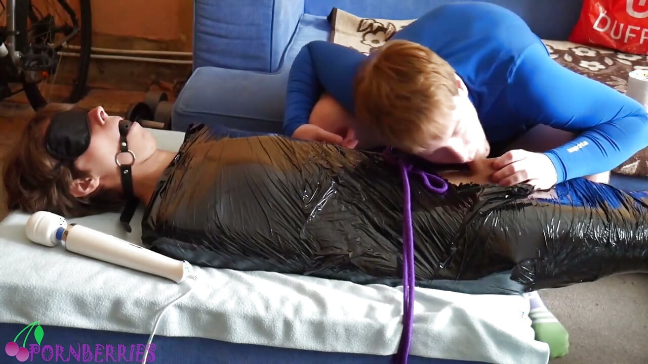 Milking, frenulum teasing and postcum punishment on immobilised twink