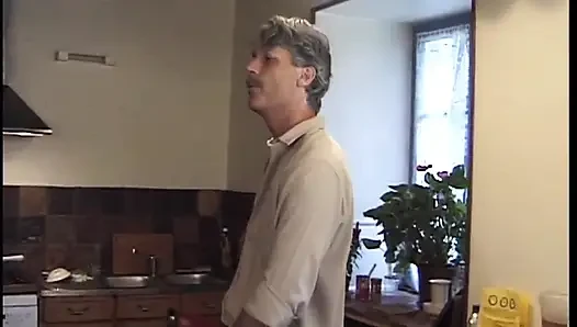 Mature MILF Squirts Wildly on Old Man's Face in Threesome