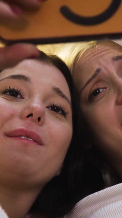 Age Gap Threesome with Blonde and Brunette Sharing a Mature Man | Clip 1