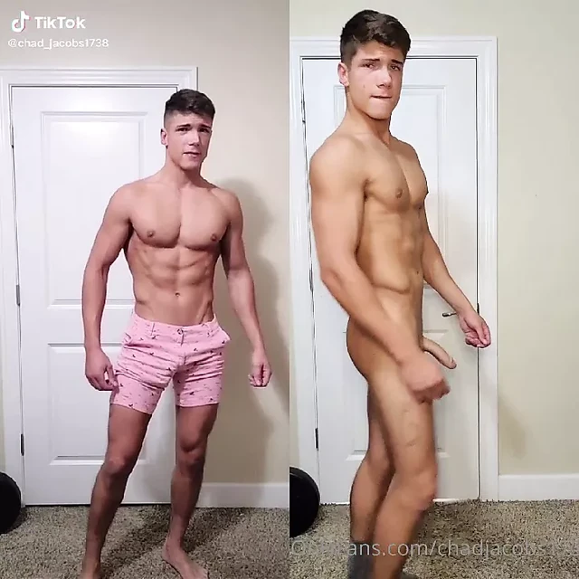 Sexy twink naked jerking