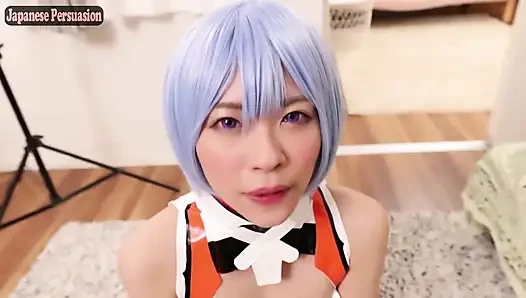 Rekaman pribadi cosplayer asli. Evangelion rei sync mengarah ke doggy climax - pov