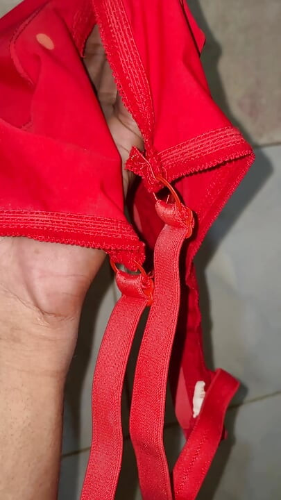 I put on my new sister-in-law's red bra