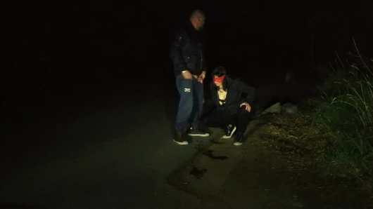 Urination on wife's face outdoors golden shower