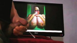 Tribute for huge breasted milf - dropping long cum ropes