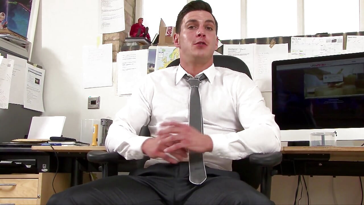 Tired from work in the office and ready to stroke a cock to relax