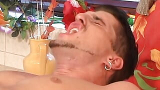 Tattooed brunette German whore enjoys hot anal sex and taste of sperm