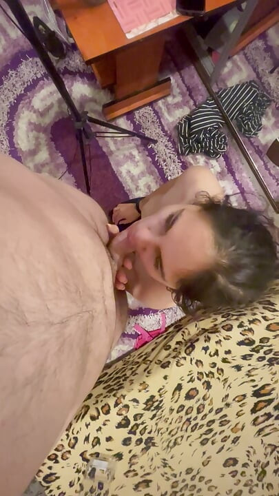 Step sister thanks me and sucks my dick and swallows it all