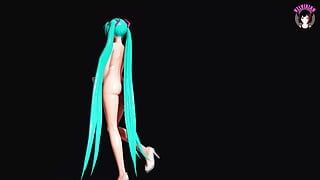 Schattige Hatsune Miku - volledig naakt dansen (3D Hentai)