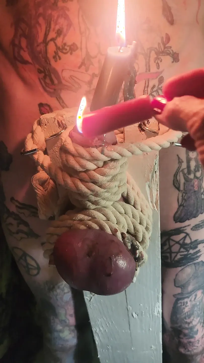 Goode Girl Flogging Balls by Candle Light Pt2