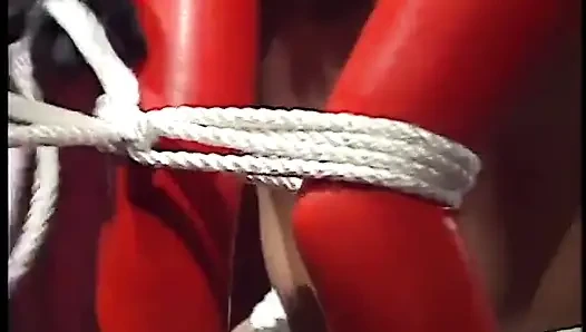 Cute busty dominatrix tease slave with pussy