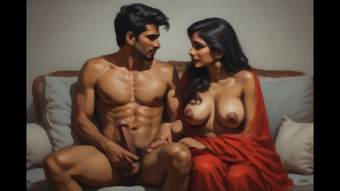 Indian naught bhabhi gives a sloppy blowjob to her stepson and gets her pussy banged