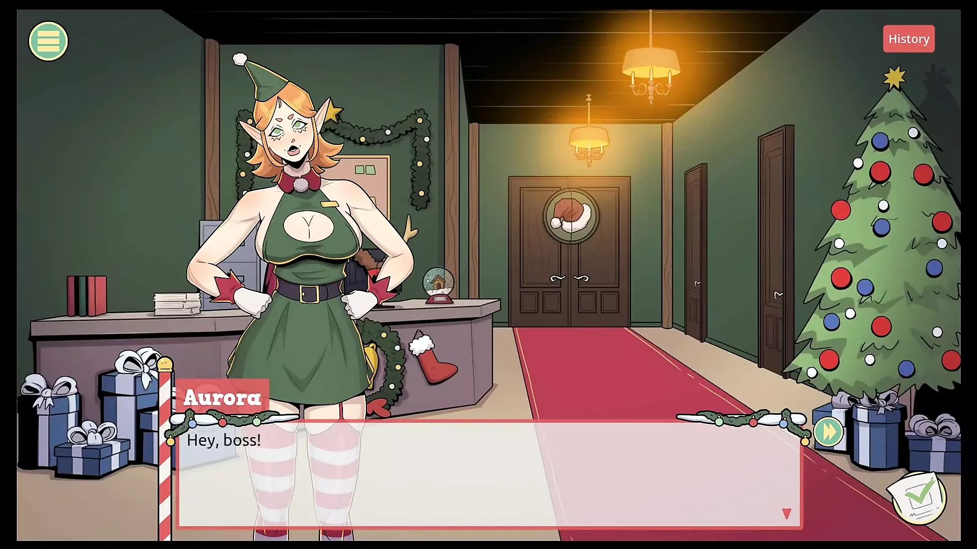 Claus' Secret Surprise XMAS HENTAI Game Ep.3 Mrs santa tease us with her underskirt ANAL plug !