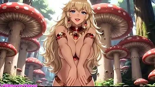 Princess peach dance in forest, Ai animation