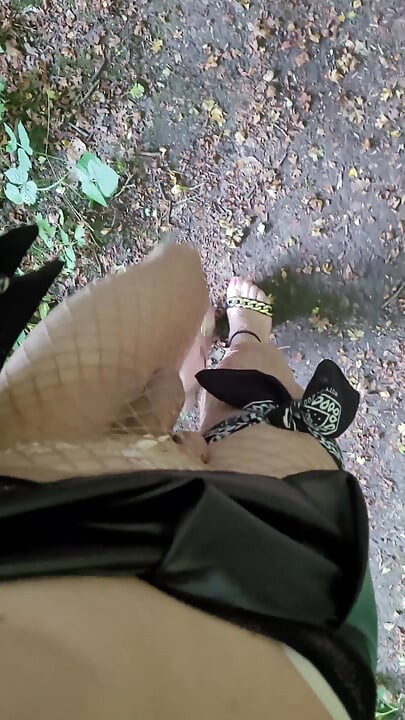 A Slut in a Grove Looking for Cocks. French Trav Show in Mini-Skirt. VaneSsaBiTCHx PariSChienneTrvprod⁹¹