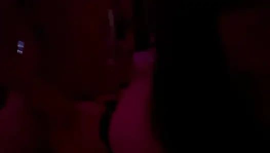 Real Couple Intimate Moment Under Red Lights