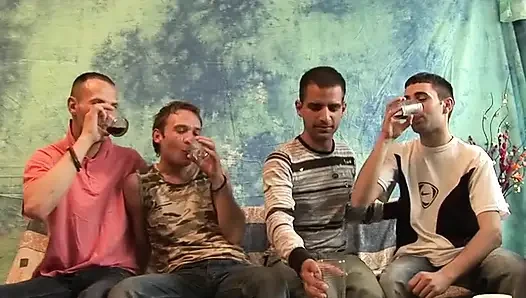 Gay foursome anal party