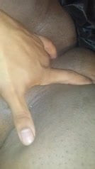 Kinky chubby ebony nanny fingering