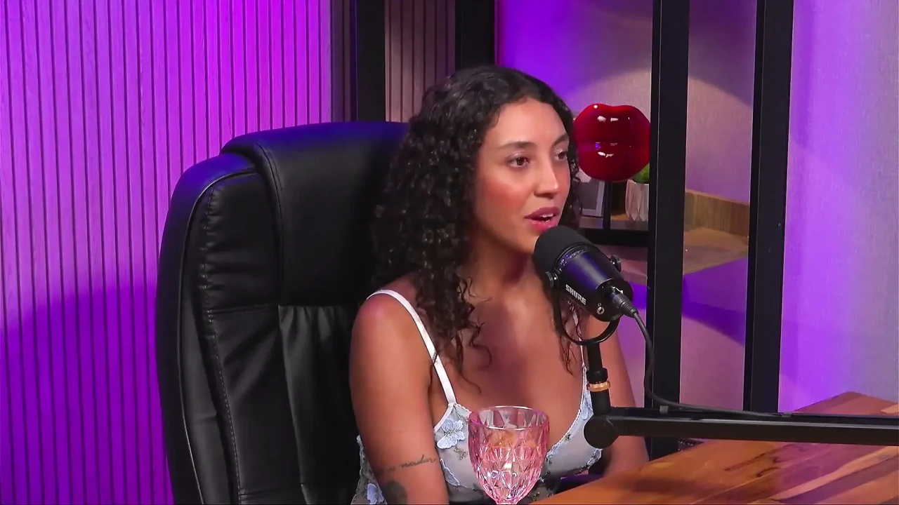 Young Latina with Perfect Body and Curly Hair Giving Dirty Talk