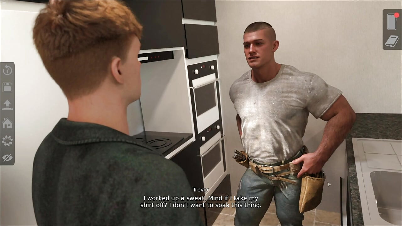 Muscular Plumber Gay Seduce Handsome Sam While Watching Porn Together