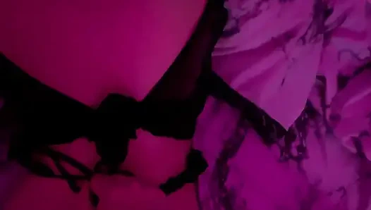 Real Couple Intimate Moment Under Red Lights