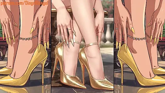 High-Heels bekommen sperma von allen seiten und werden von heißen anime-mädchen kapitel 2 geleckt